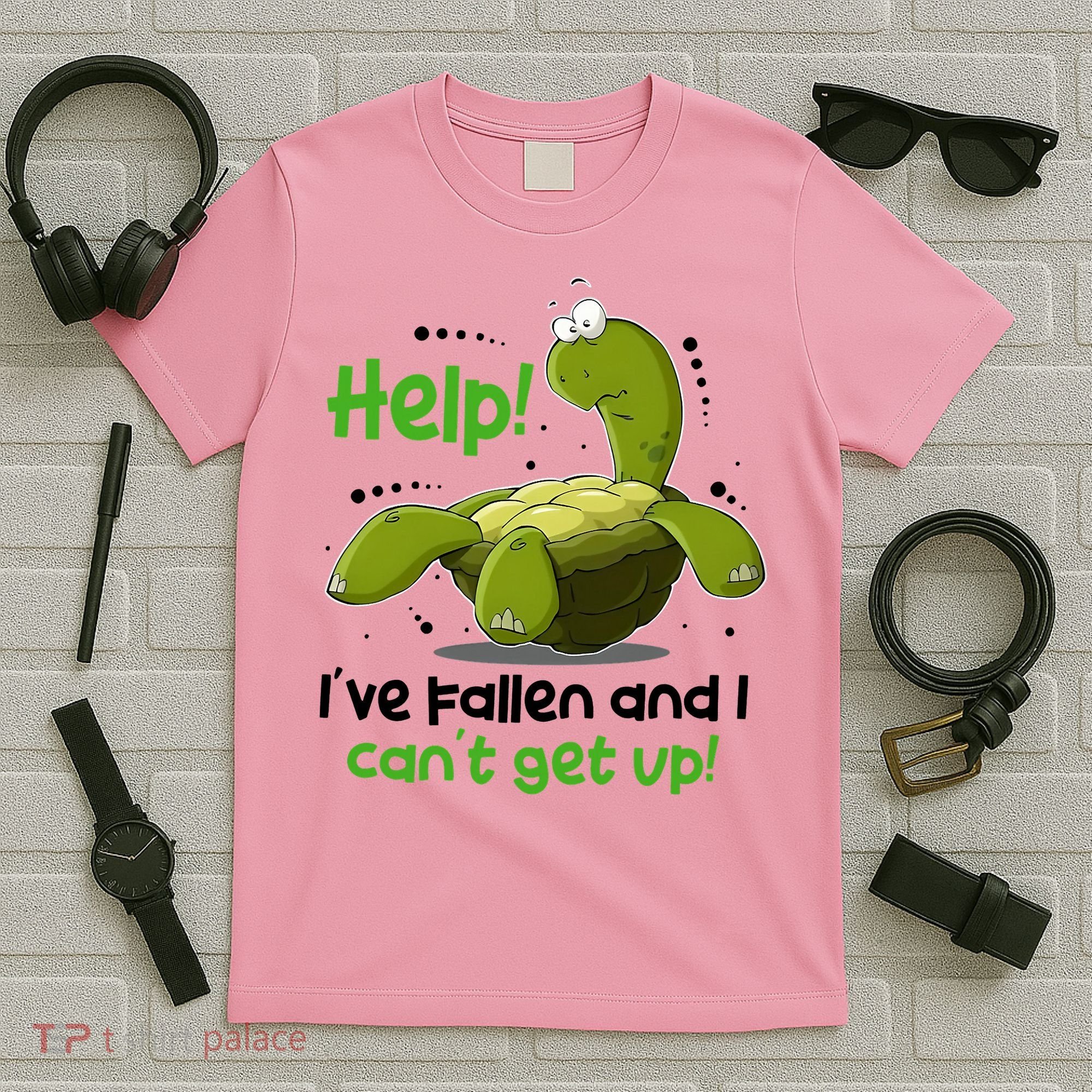Help I've Fallen And I Can't Get Up Funny Turtle T-Shirt