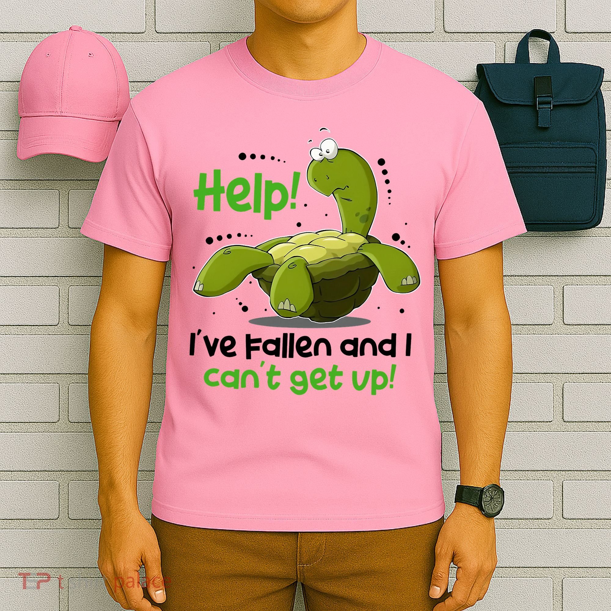 Help I've Fallen And I Can't Get Up Funny Turtle T-Shirt