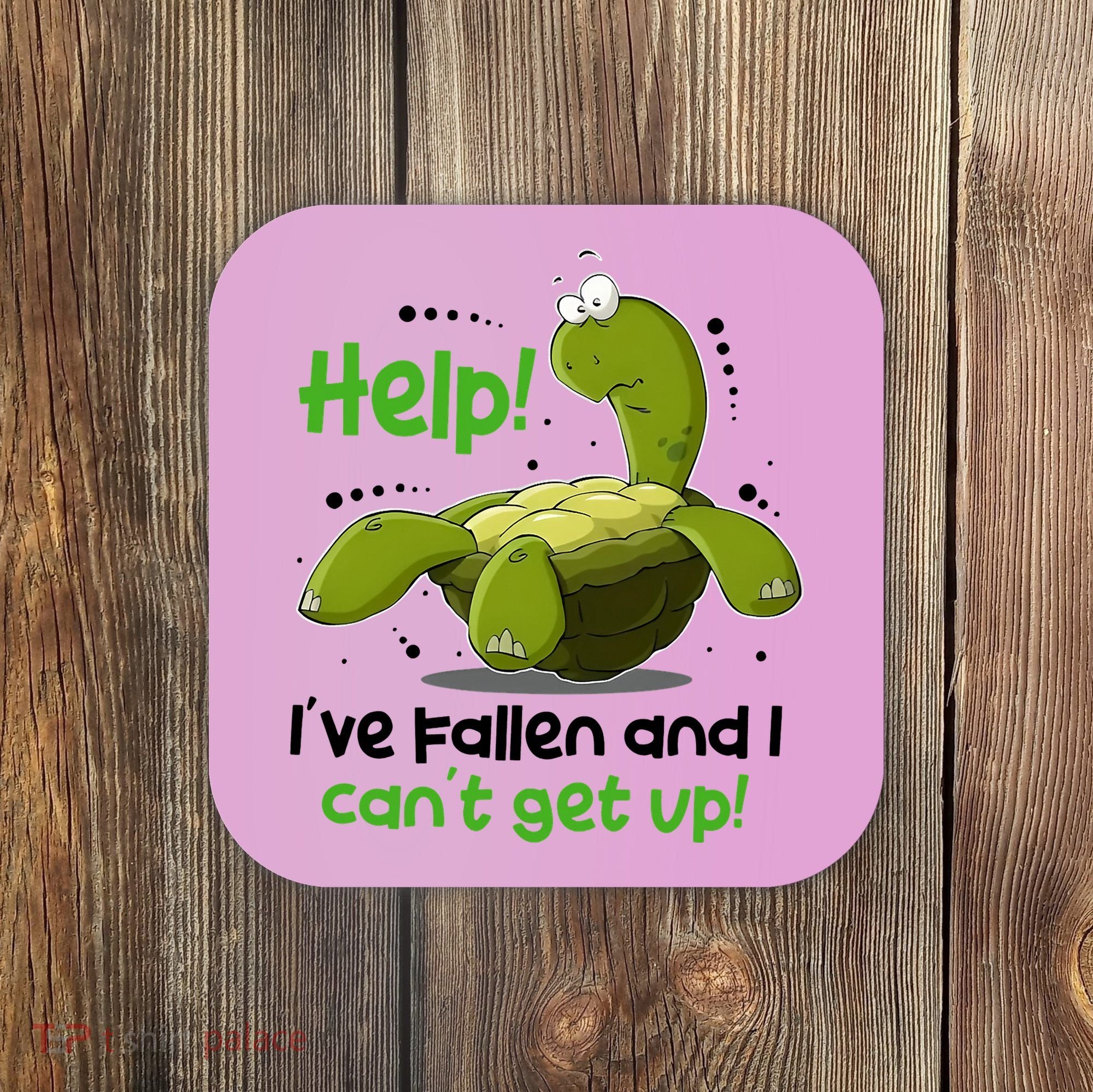Help I've Fallen And I Can't Get Up Funny Turtle Coaster