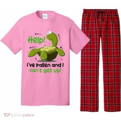 Help I've Fallen And I Can't Get Up Funny Turtle Pajama Set