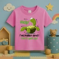 Help I've Fallen And I Can't Get Up Funny Turtle Toddler T-Shirt thumb 3