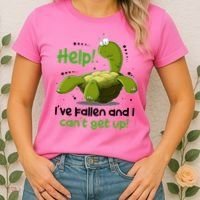 Help I've Fallen And I Can't Get Up Funny Turtle Women's T-Shirt thumb 2