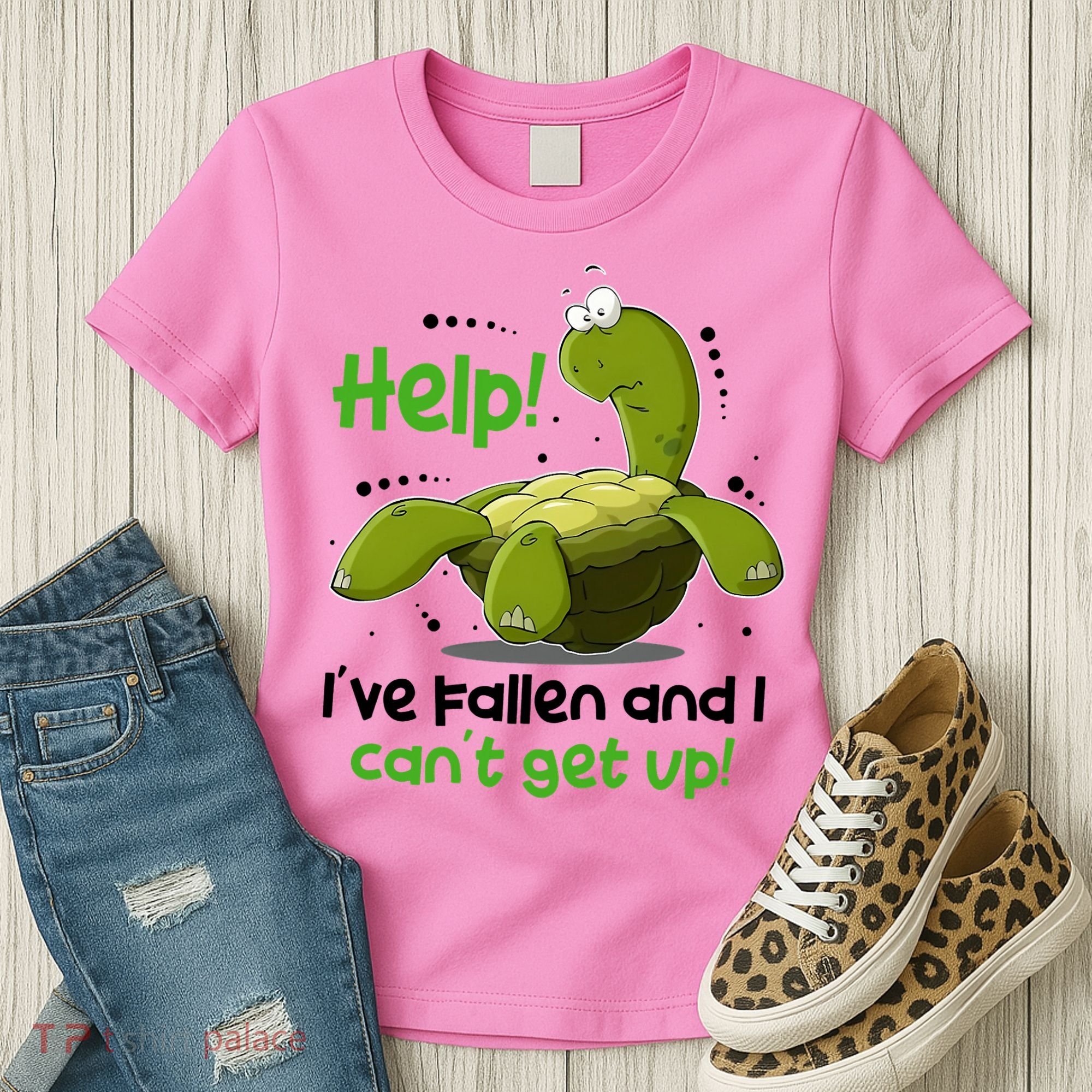 Help I've Fallen And I Can't Get Up Funny Turtle Women's T-Shirt