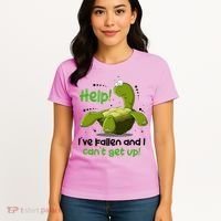 Help I've Fallen And I Can't Get Up Funny Turtle Women's T-Shirt thumb 4