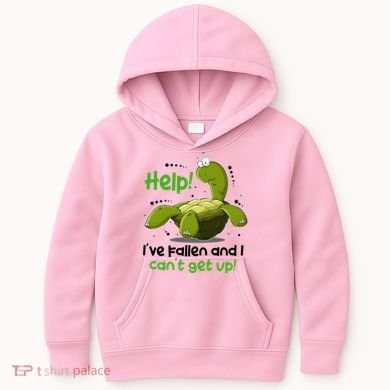 Help I've Fallen And I Can't Get Up Funny Turtle Kids Hoodie