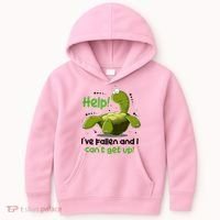 Help I've Fallen And I Can't Get Up Funny Turtle Kids Hoodie thumb 0