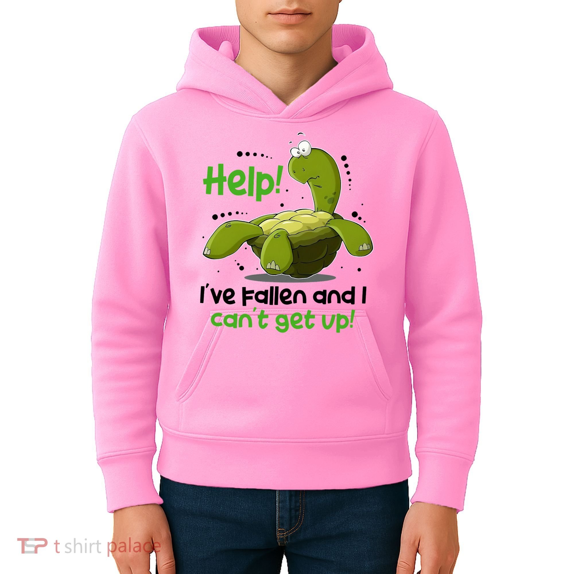 Help I've Fallen And I Can't Get Up Funny Turtle Kids Hoodie