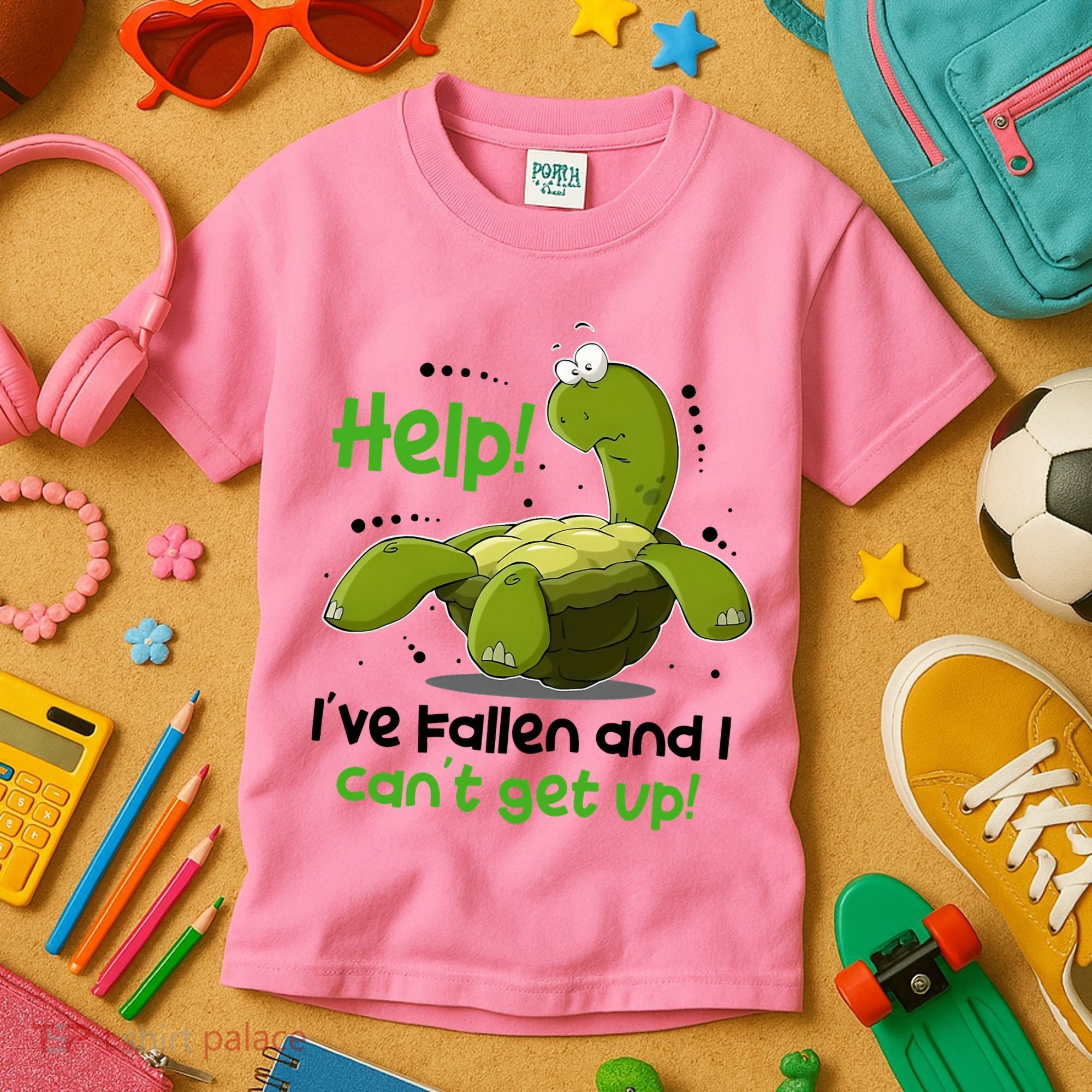 Help I've Fallen And I Can't Get Up Funny Turtle Kids T-Shirt