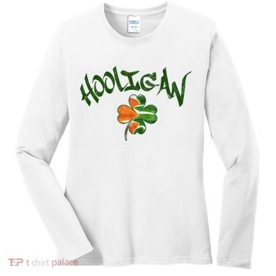 Hooligan Irish Flag St Patricks Day Women's Long Sleeve Shirt