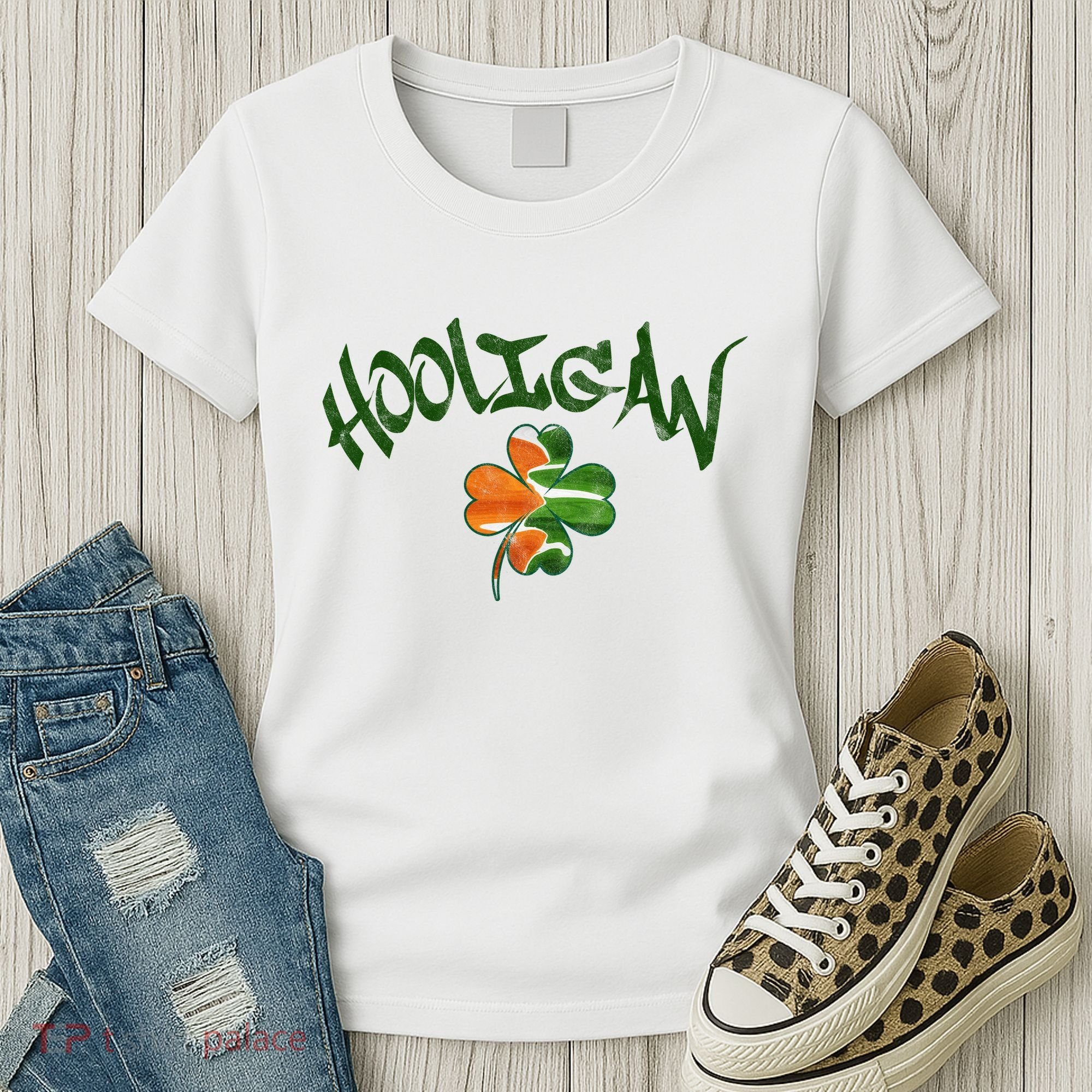 Hooligan Irish Flag St Patricks Day Women's T-Shirt