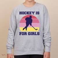 Hockey Is For Girls Retro Sunset Women's Sweatshirt thumb 0