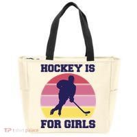 Hockey Is For Girls Retro Sunset Tote Bag thumb 0