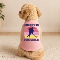 Hockey Is For Girls Retro Sunset Doggie Tank thumb 2