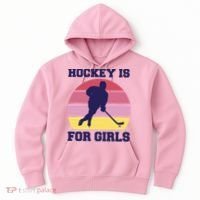 Hockey Is For Girls Retro Sunset Hoodie thumb 0