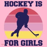 Hockey Is For Girls Retro Sunset Long Sleeve Shirt thumb 2