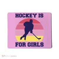 Hockey Is For Girls Retro Sunset Mousepad thumb 0