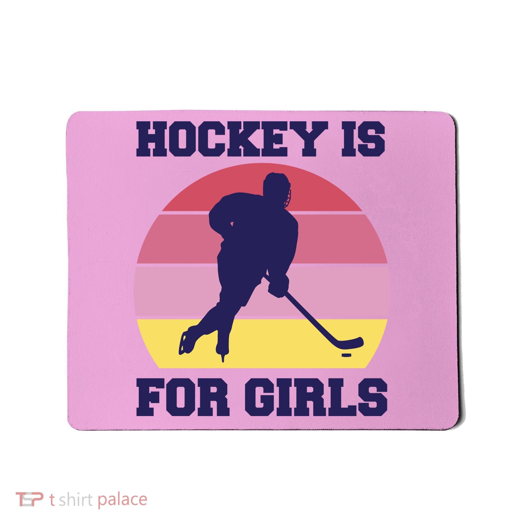 Hockey Is For Girls Retro Sunset Mousepad