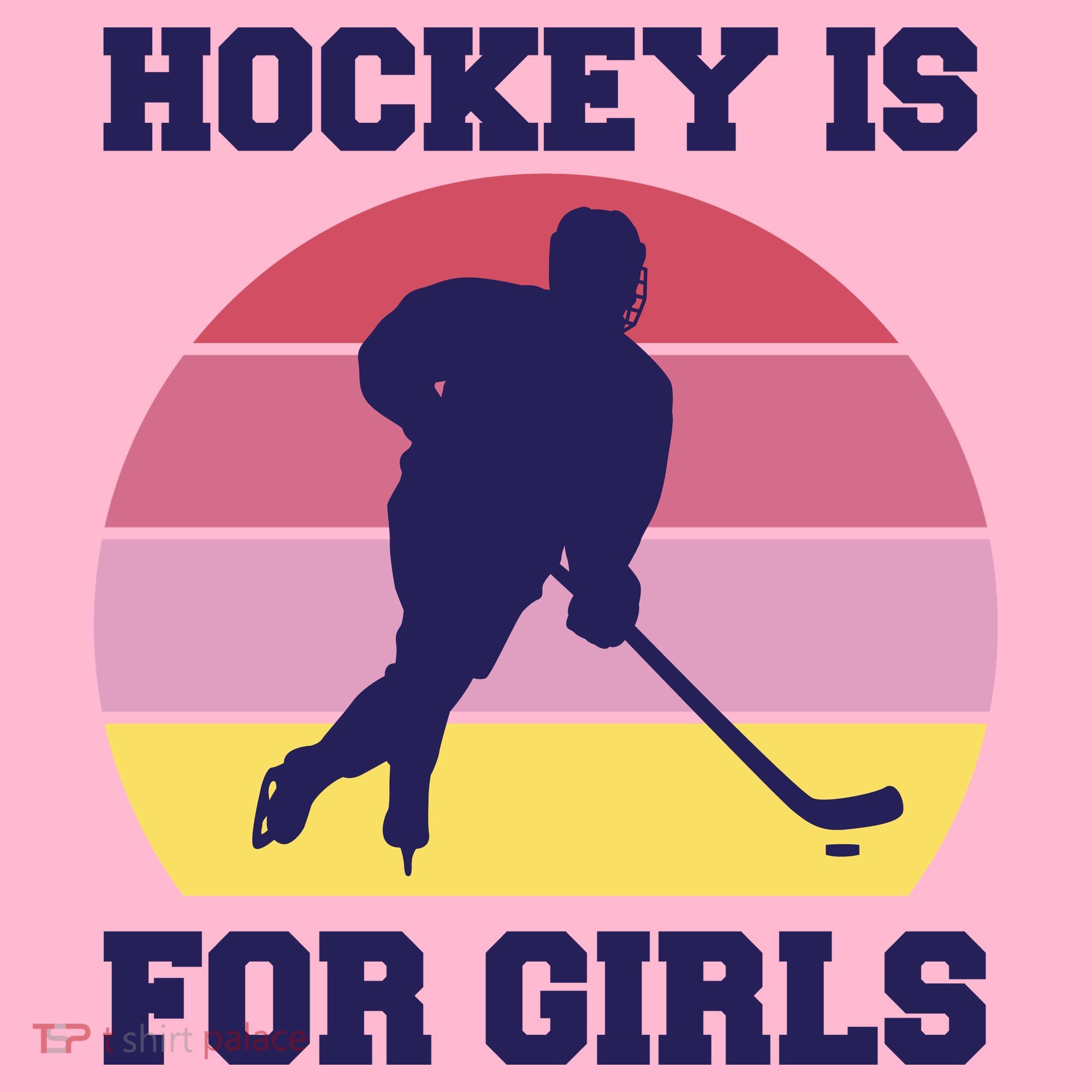 Hockey Is For Girls Retro Sunset Baby Bodysuit