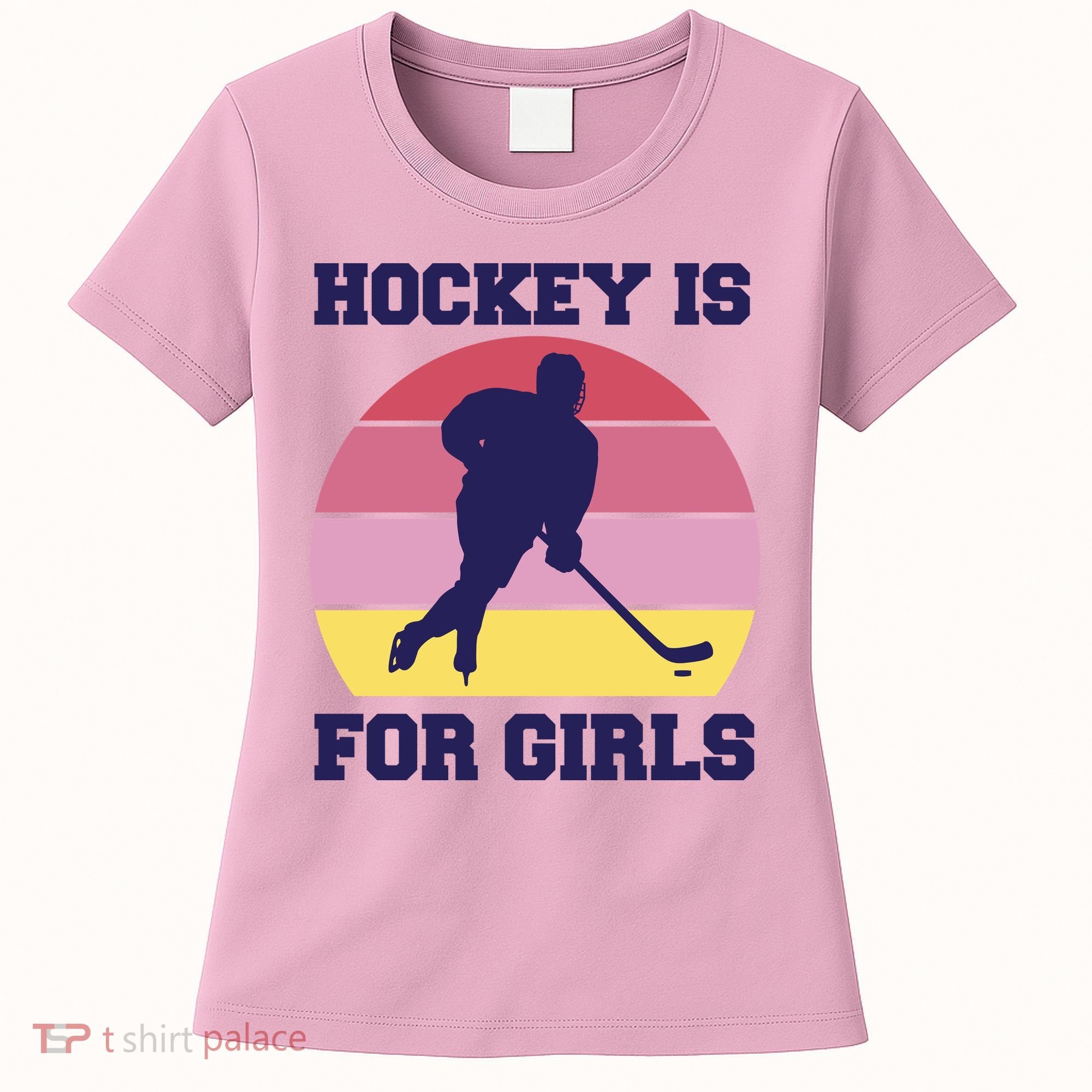 Hockey Is For Girls Retro Sunset Women's T-Shirt