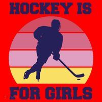 Hockey Is For Girls Retro Sunset Santa Hat thumb 1
