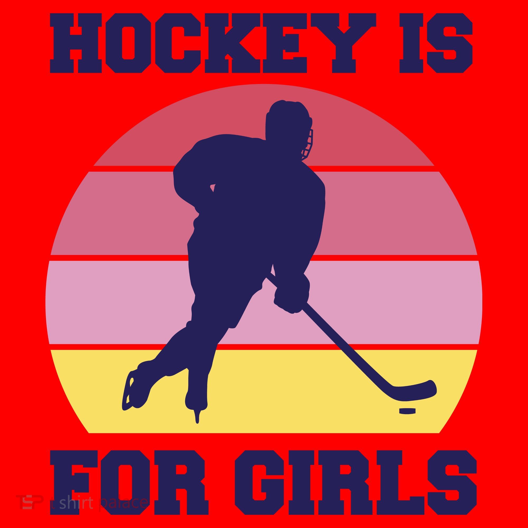 Hockey Is For Girls Retro Sunset Santa Hat