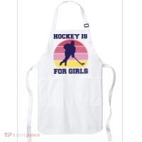 Hockey Is For Girls Retro Sunset Apron thumb 0