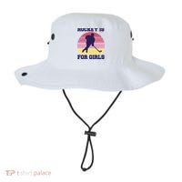 Hockey Is For Girls Retro Sunset Bucket Hat thumb 0