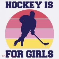 Hockey Is For Girls Retro Sunset Bucket Hat thumb 4