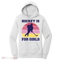 Hockey Is For Girls Retro Sunset Women's Hoodie thumb 0