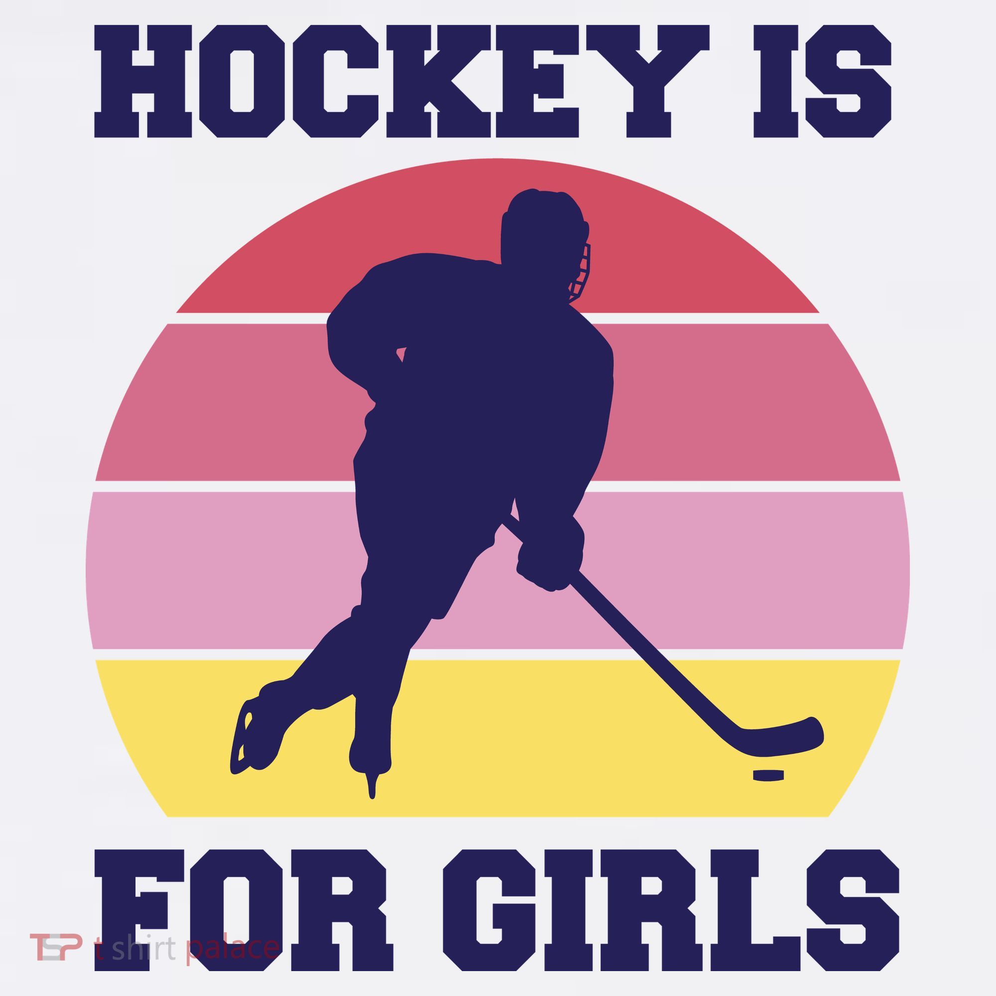 Hockey Is For Girls Retro Sunset Women's Tank Top