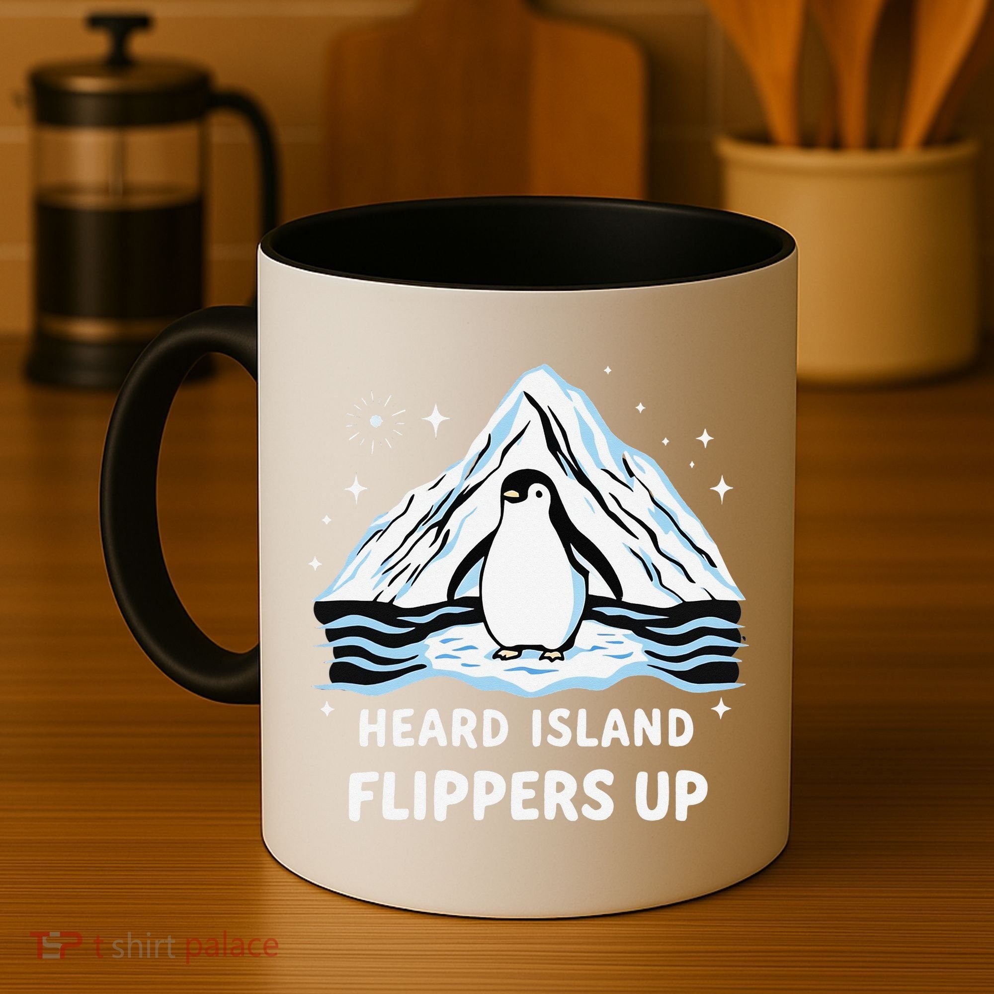 Heard Island Flippers Up Penguin Funny Snow Coffee Mug