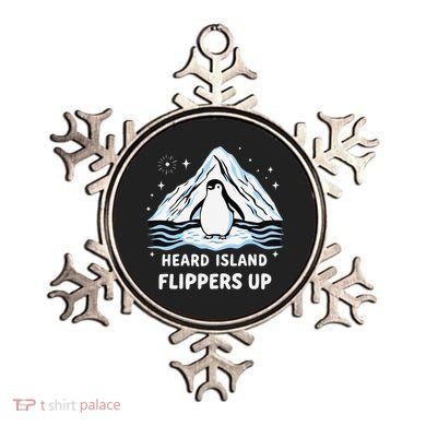 Heard Island Flippers Up Penguin Funny Snow Ornament
