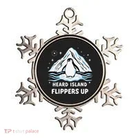 Heard Island Flippers Up Penguin Funny Snow Ornament thumb 0