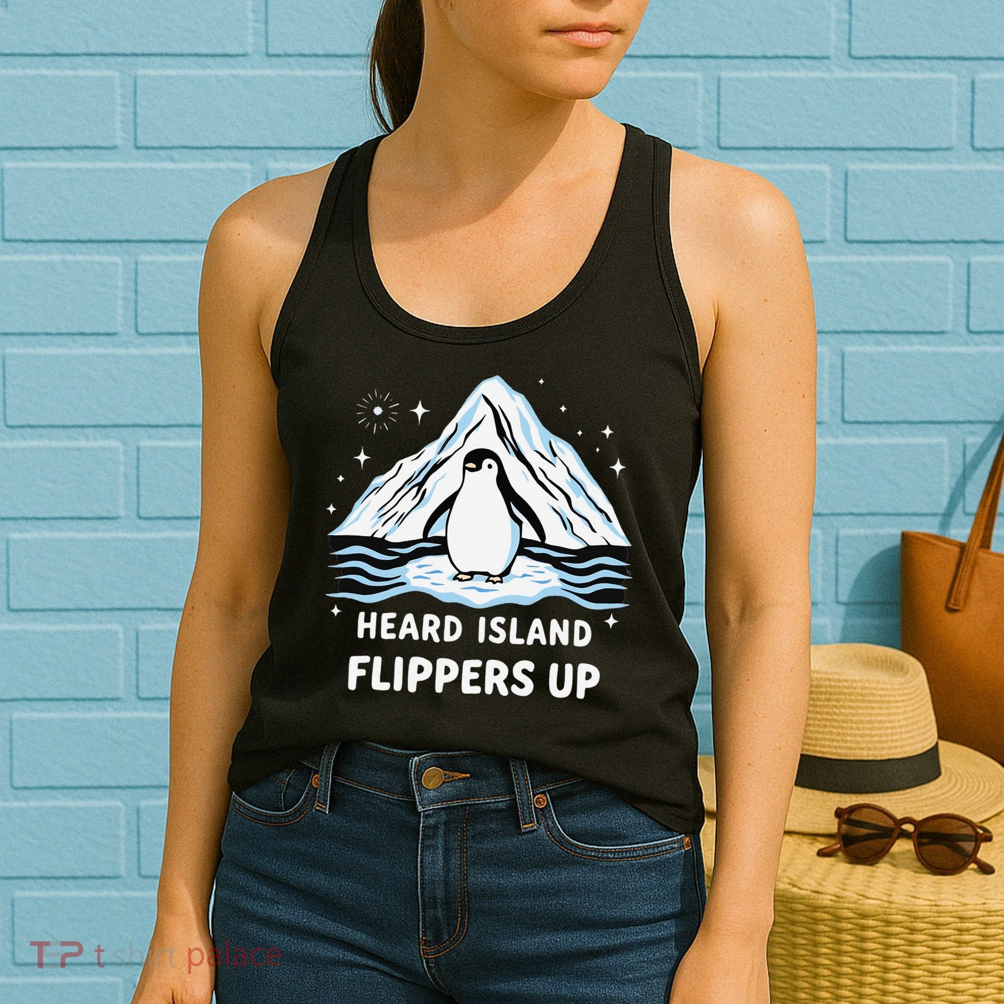 Heard Island Flippers Up Penguin Funny Snow Women's Tank Top