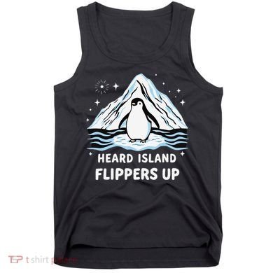 Heard Island Flippers Up Penguin Funny Snow Tank Top