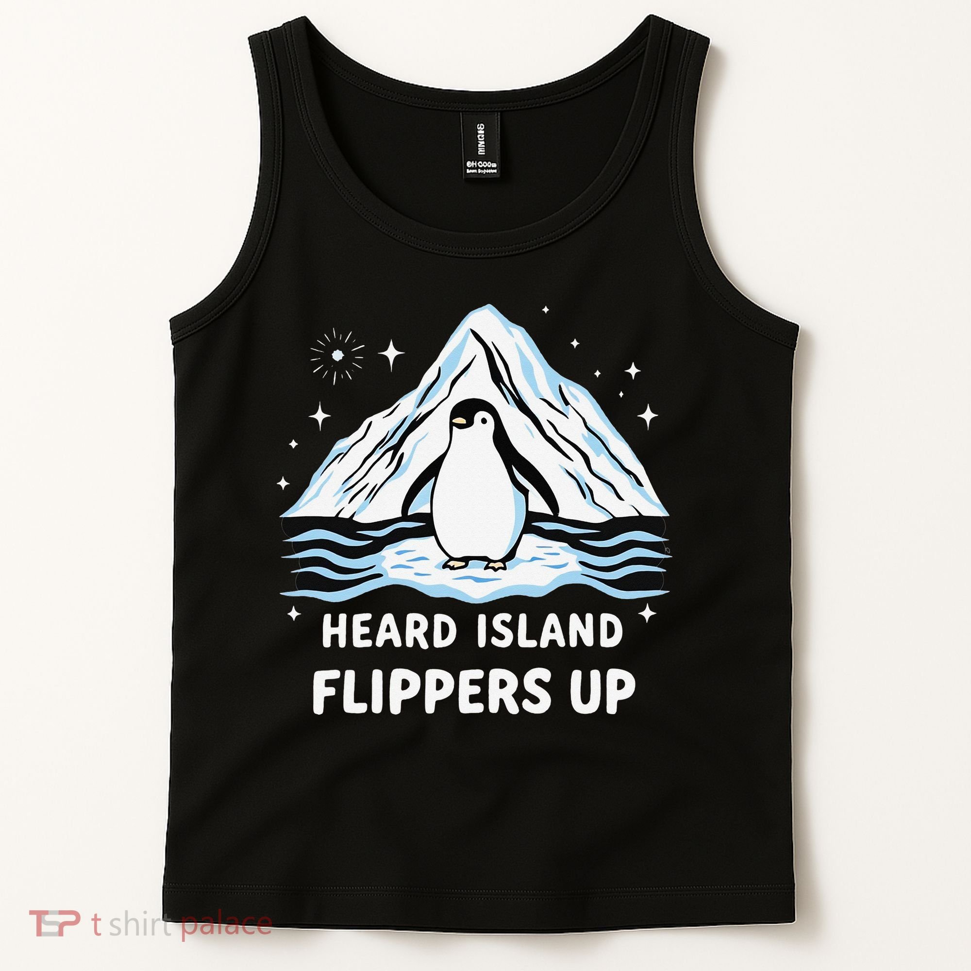 Heard Island Flippers Up Penguin Funny Snow Tank Top