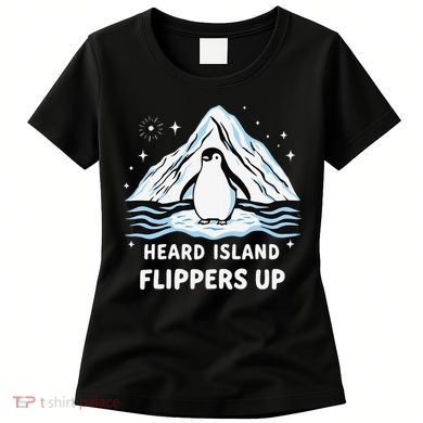 Heard Island Flippers Up Penguin Funny Snow Women's T-Shirt
