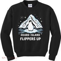 Heard Island Flippers Up Penguin Funny Snow Kids Sweatshirt thumb 0