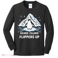 Heard Island Flippers Up Penguin Funny Snow Kids Long Sleeve Shirt thumb 0