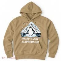 Heard Island Flippers Up Penguin Funny Snow Hoodie thumb 0