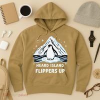 Heard Island Flippers Up Penguin Funny Snow Hoodie thumb 3