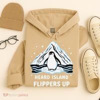 Heard Island Flippers Up Penguin Funny Snow Hoodie thumb 4
