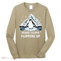 Heard Island Flippers Up Penguin Funny Snow Long Sleeve Shirt thumb 0