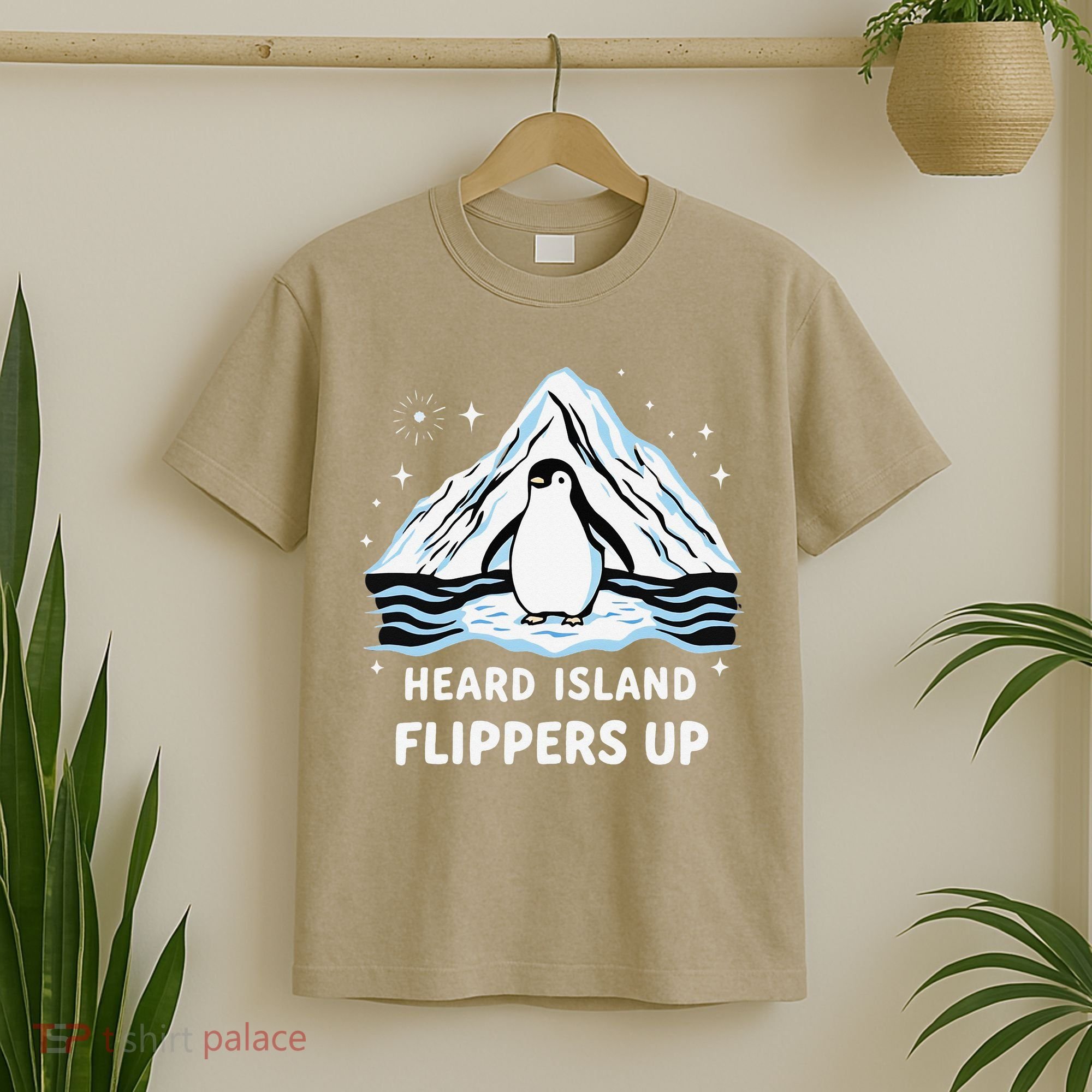 Heard Island Flippers Up Penguin Funny Snow T-Shirt