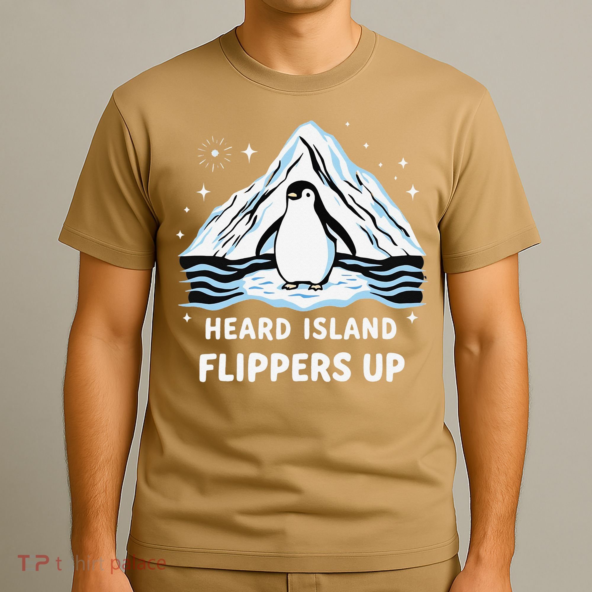 Heard Island Flippers Up Penguin Funny Snow T-Shirt