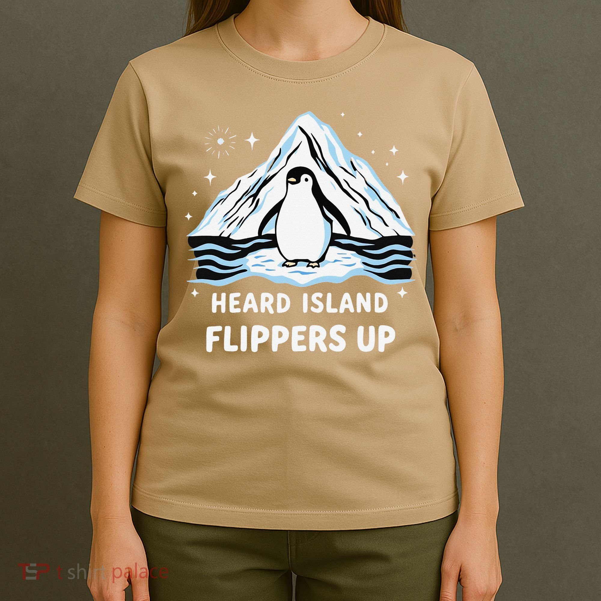 Heard Island Flippers Up Penguin Funny Snow T-Shirt