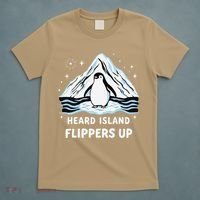Heard Island Flippers Up Penguin Funny Snow T-Shirt thumb 5