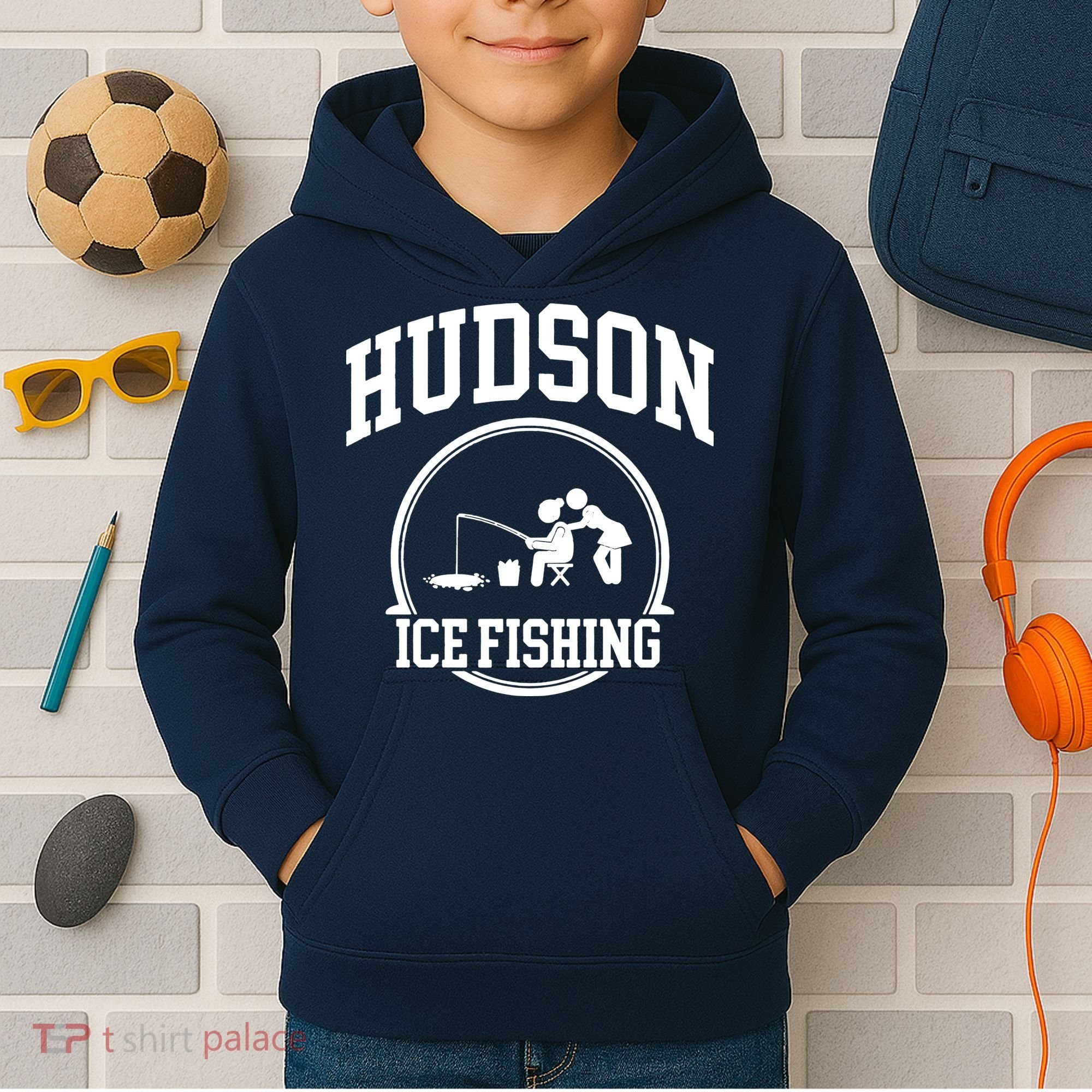 Hudson Ice Fishing Kids Hoodie