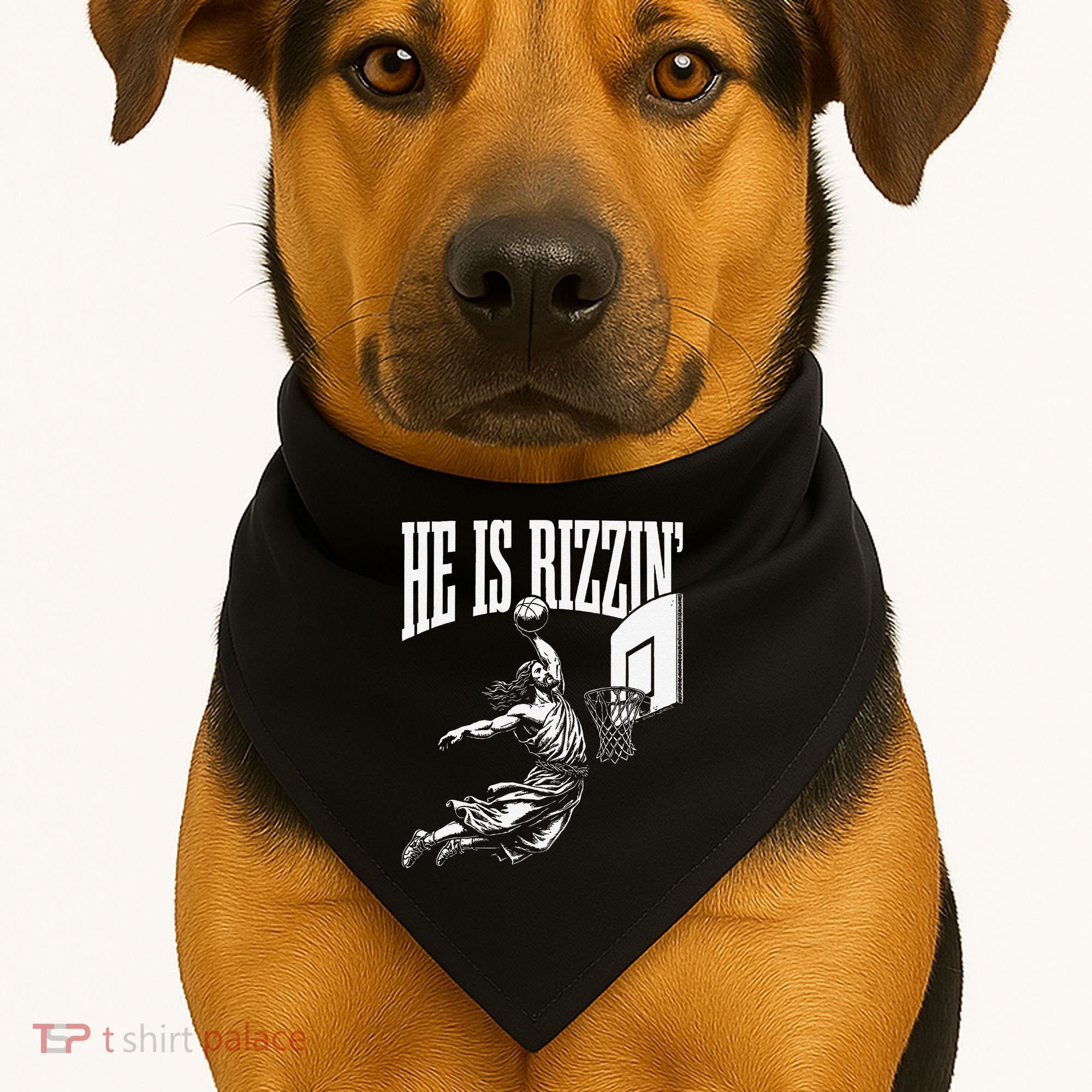 He Is Funny Rizzin Basketball Gift USA-Made Doggie Bandana