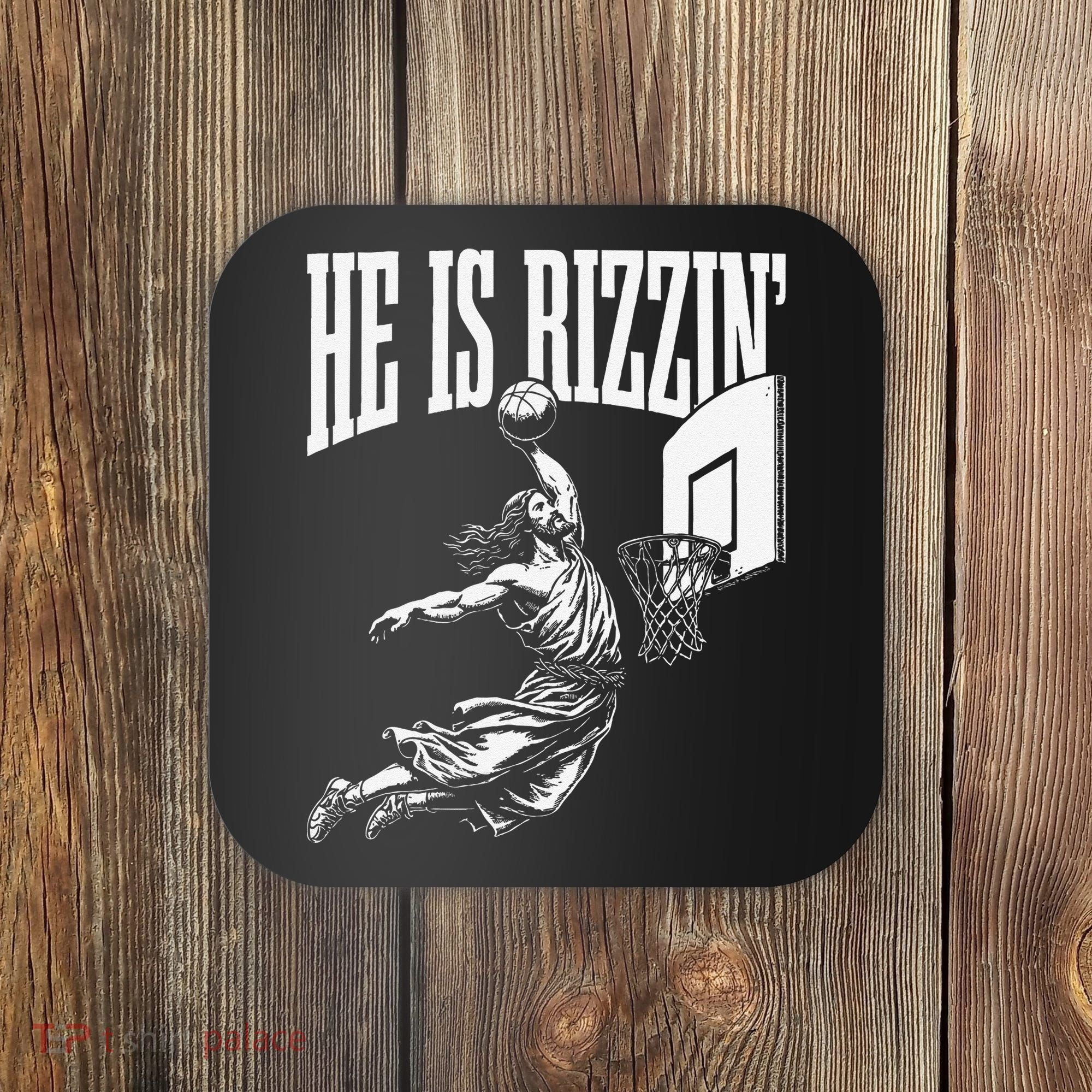 He Is Funny Rizzin Basketball Gift Coaster